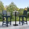 30 Inch Outdoor Bar Stool with Footrest HDPE All-Weather Tall Chair for Patio or Balcony